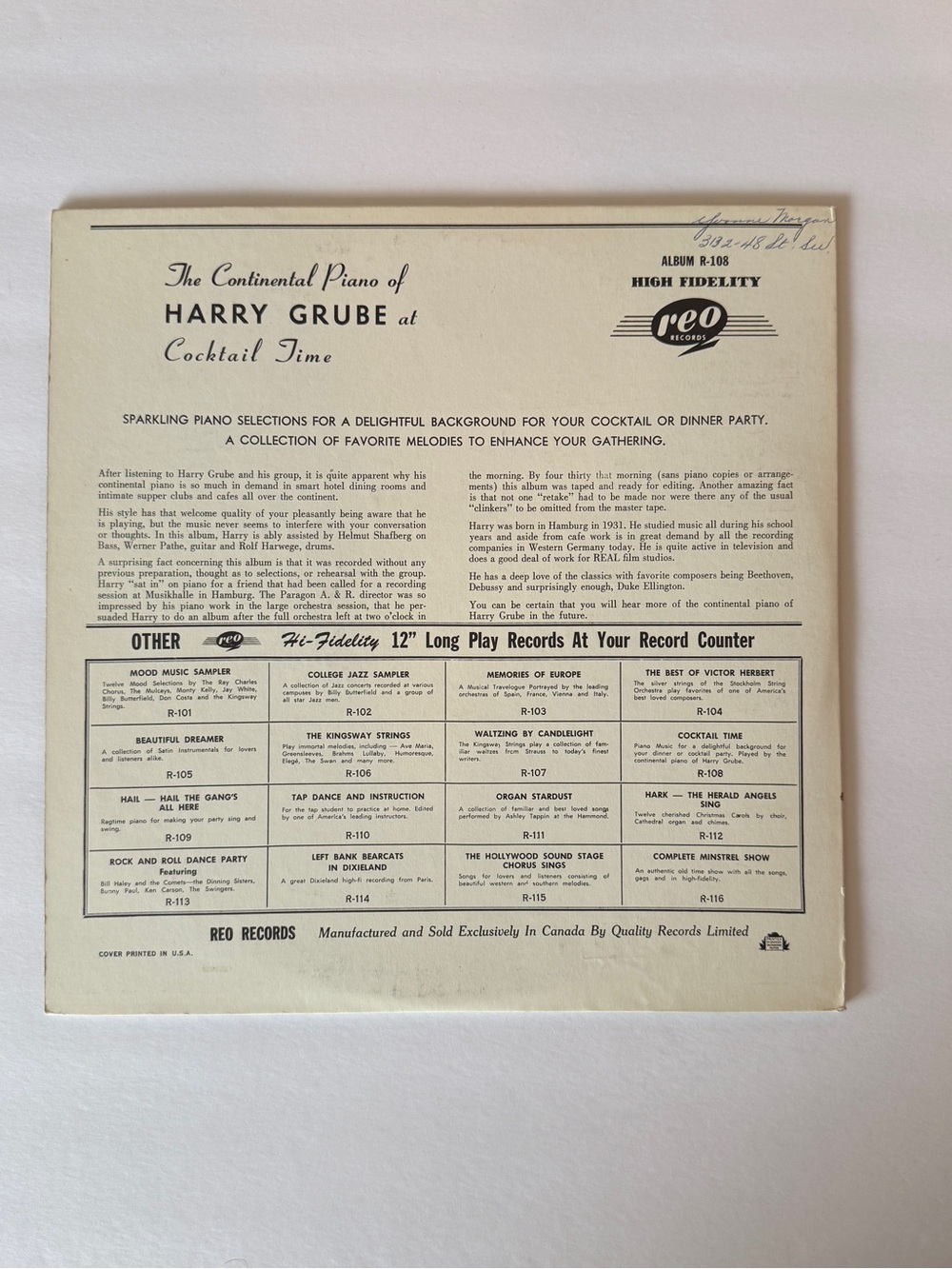 Any 3 for $50-Cocktail Time Vinyl Record Cover - Pink Script on Blue - Picture 2 of 4